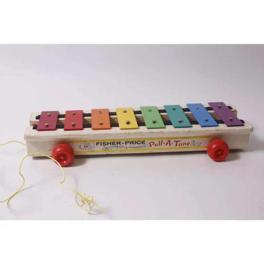 1964 Fisher-Price Pull-A-Tune Colorful Xylophone Item 870 Vintage ~260209-WH 963